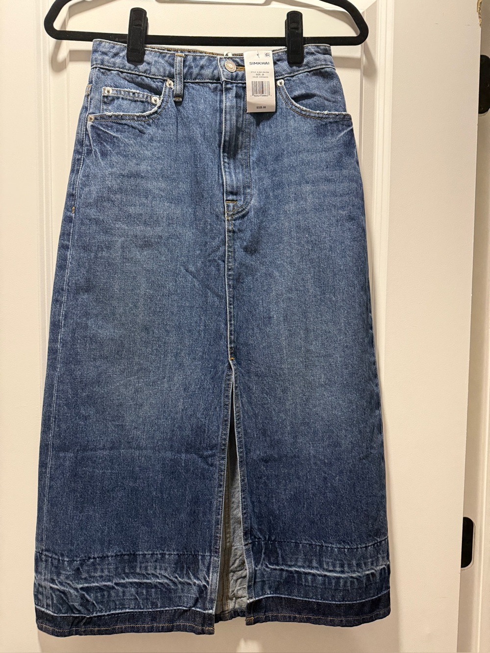 Simkhai denim  Skirt with Front Slit - Blue Colorado NwTs $325 size 26